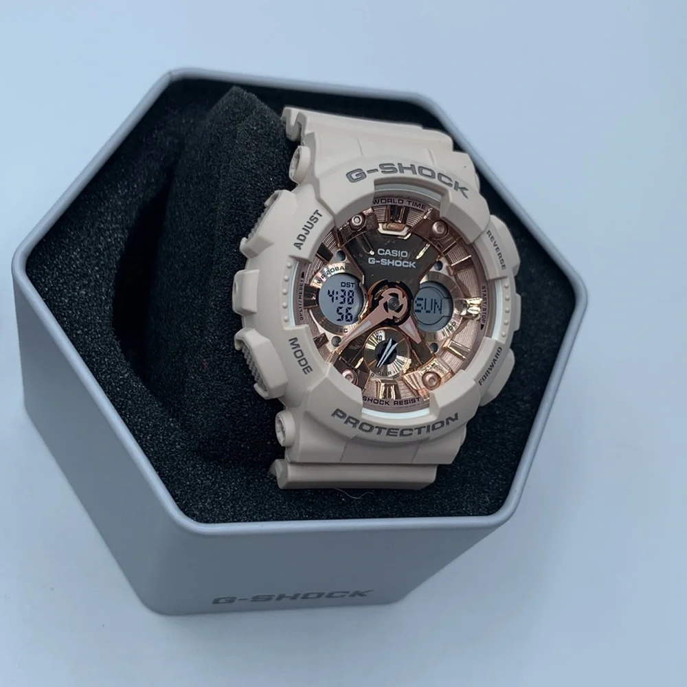 Women's G Shock 5518 Analog-Digital Blush S Peach Resin Strap Watch